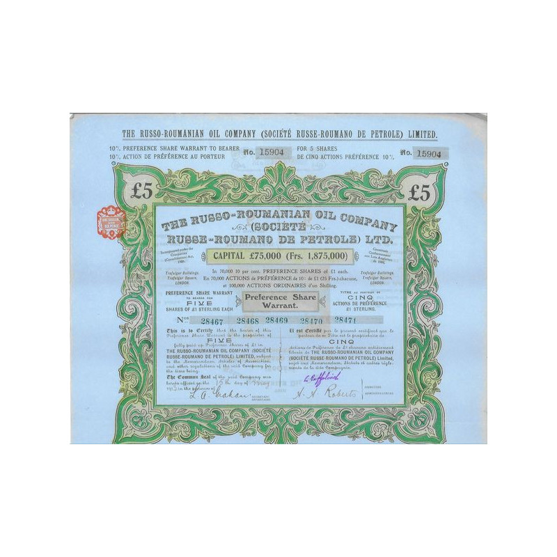 The Russo-Roumanian Oil Company Limited (Société Russe-Roumano de Pétrole)