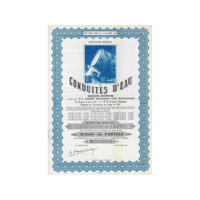 Cie Gale des Conduites d'Eau (blanquette)