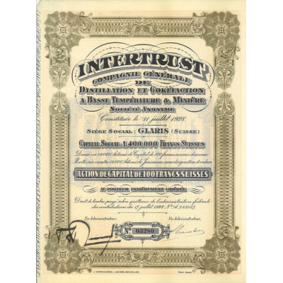 Intertrust - Cie Gale de Distillation et Cokéfaction à Basse Température & Minière (Act Cap 100 F)