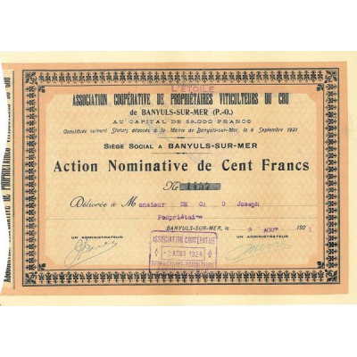 Association Coopérative de Propriétaires Viticulteurs du Cru de Banyuls-sur-Mer (P.-O.)