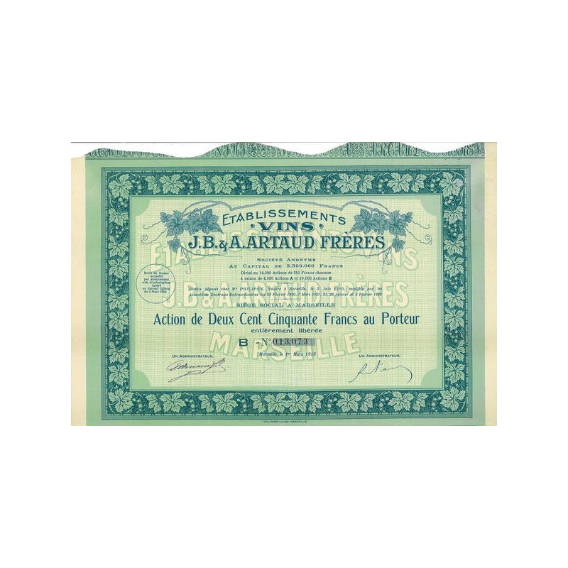 Ets VINS J.B. & A. Artaud Frères