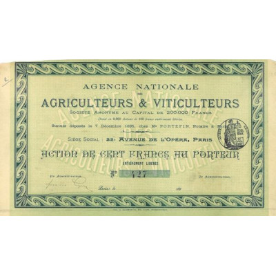 Agence Nationale des Agriculteurs & Viticulteurs (Act 100 F)