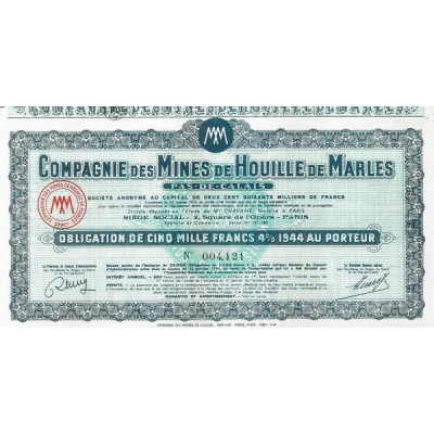 Cie des Mines de Houille de Marles