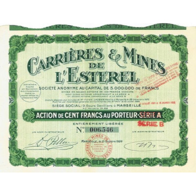 Carrières & Mines de L'Esterel (Série A devenue B)
