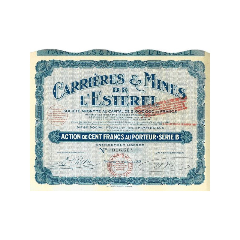 Carrières & Mines de L'Esterel (Série B)