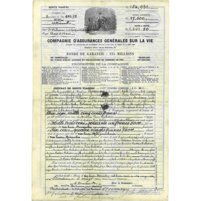 Cie d'Assurances Générales sur la Vie (17 500 F)