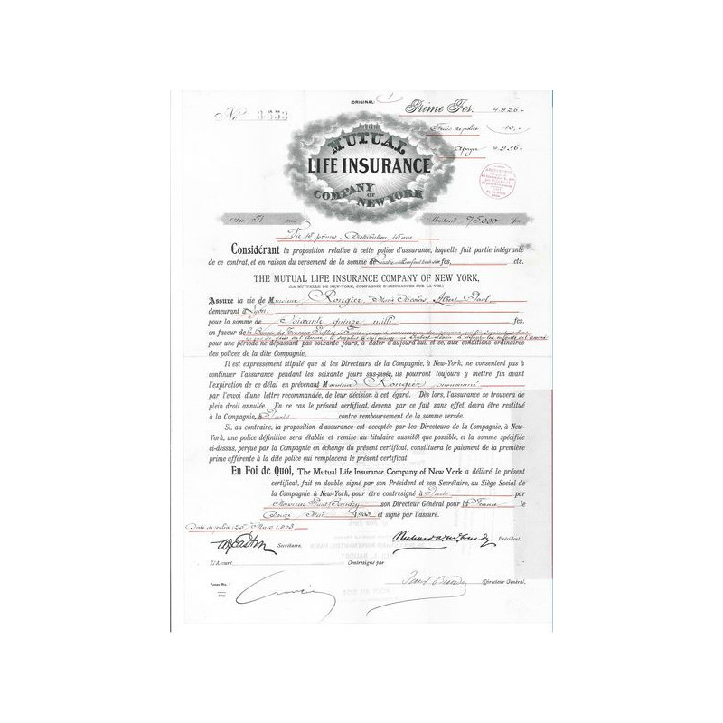 The Mutual Life Insurance Company of New-York (modèle 2)