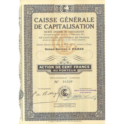 Caisse Générale de Capitalisation (Act 100 F)