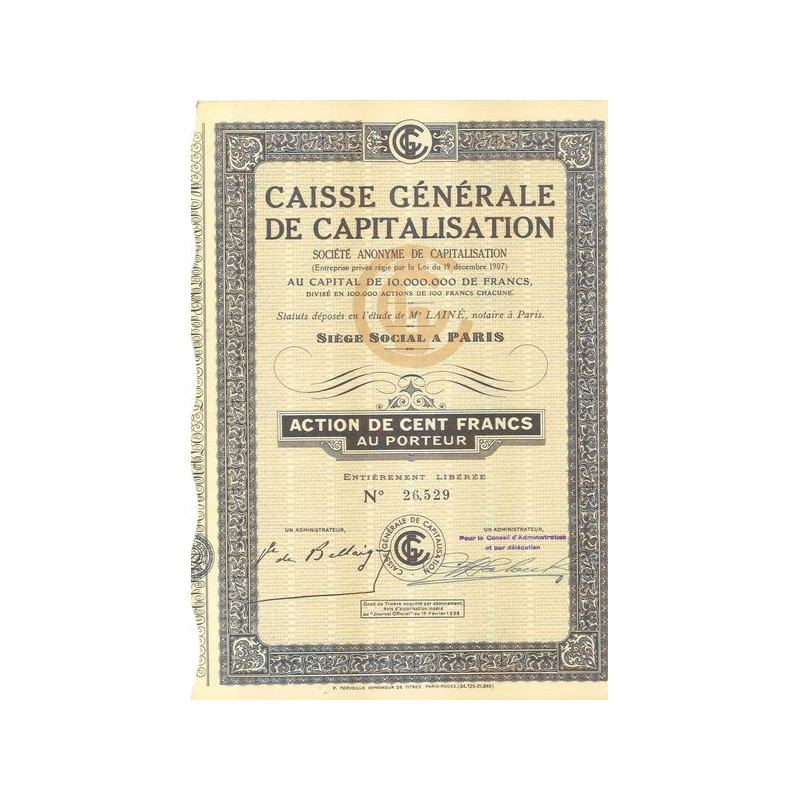 Caisse Générale de Capitalisation (Act 100 F)