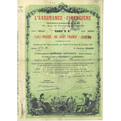 L'Assurance Financière (Police 100 F)