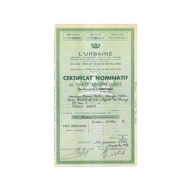 L'Urbaine - Assurances sur la Vie Humaine