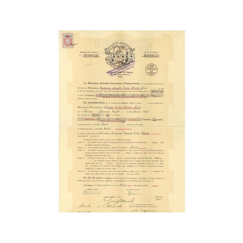 S.A. d'Assurances Le Mundus