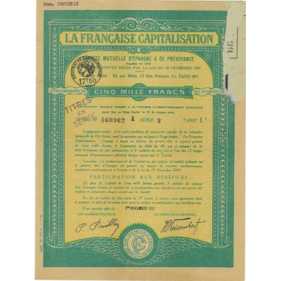 La Française Capitalisation (Titre Epargne 5000 F)