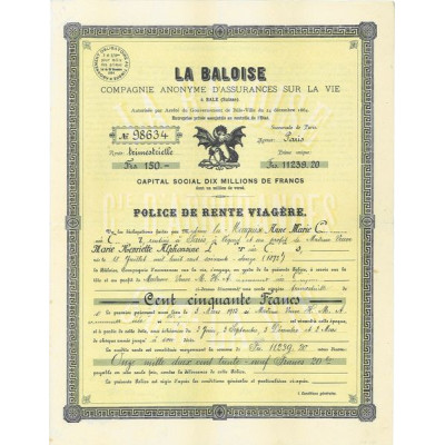 La Baloise - C.A. d'Assurances sur la Vie à Bale (Suisse)