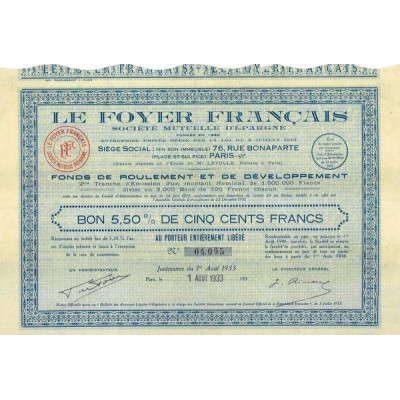 Le Foyer Français (Bon 5.50 % 500 F)