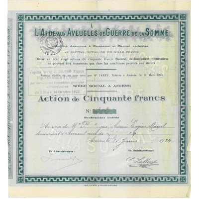 L'Aide aux Aveugles de Guerre de la Somme