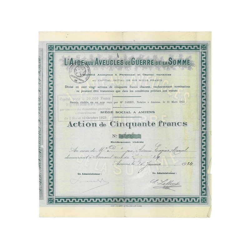 L'Aide aux Aveugles de Guerre de la Somme