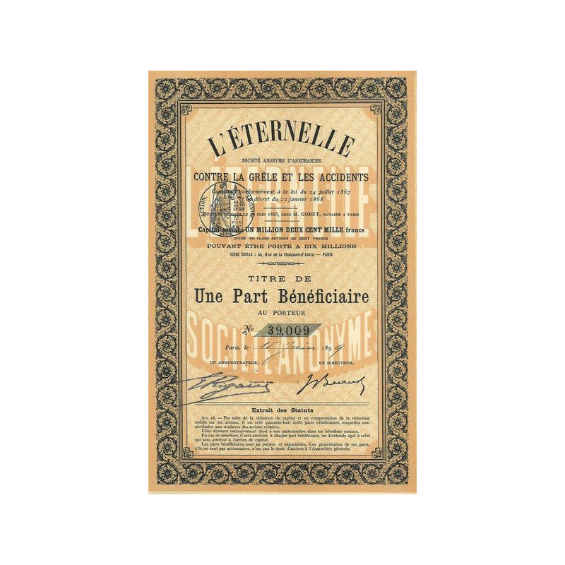 L'Eternelle S.A. d'Assurances Contre la Grêle et les Accidents