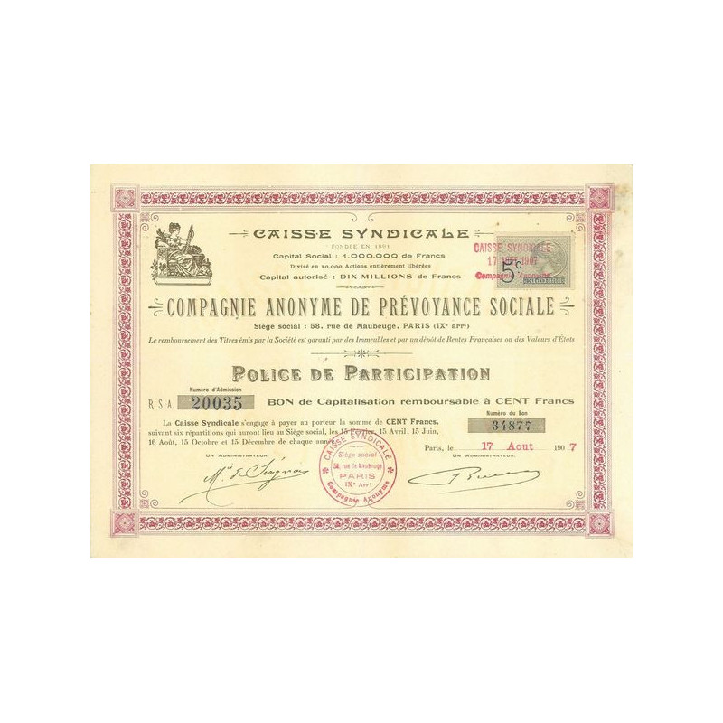 Caisse Syndicale - C.A. de Prévoyance Sociale