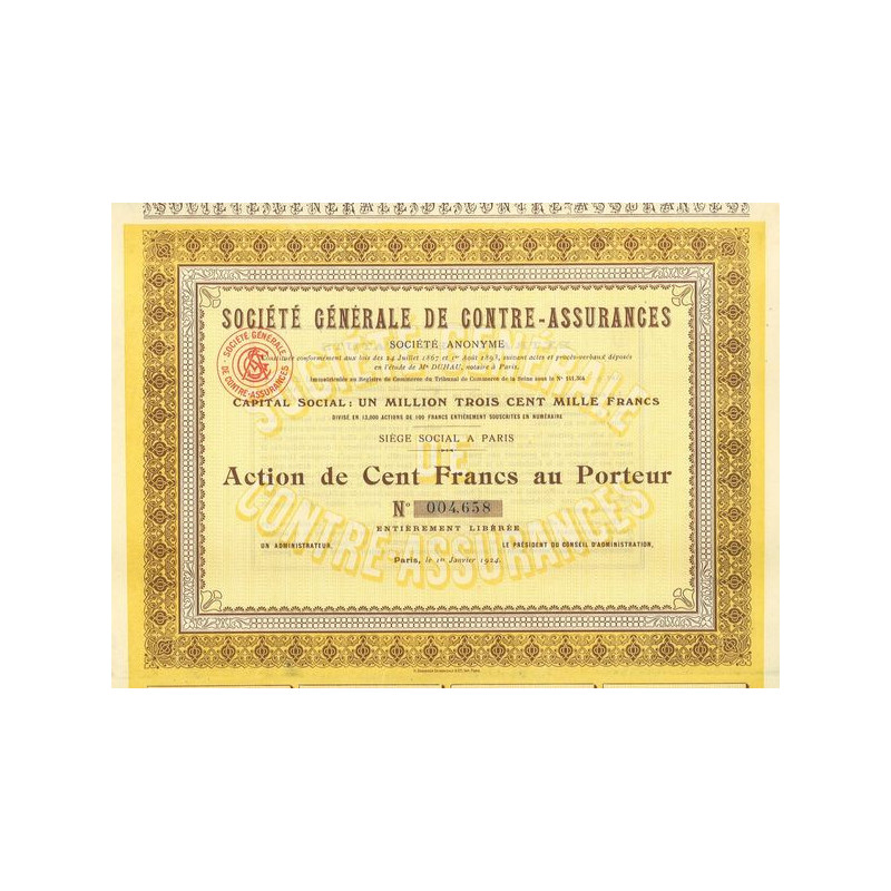 Sté Gale de Contre-Assurances (blanquette)