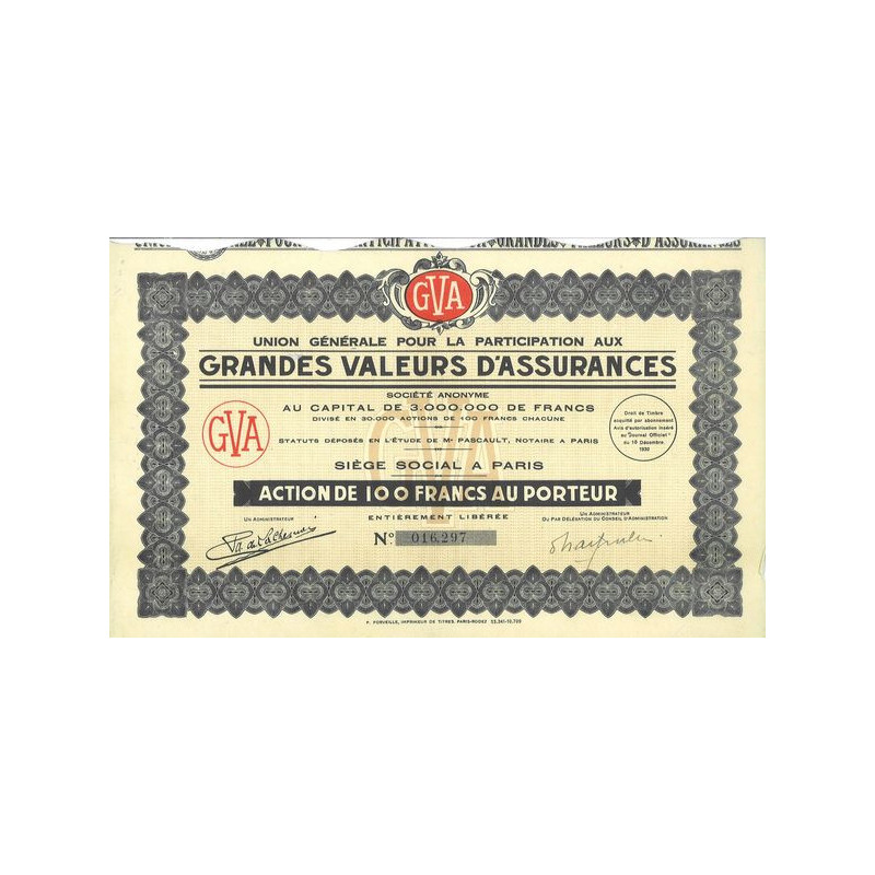 Union Générale pour la Participation aux Grandes Valeurs d'Assurances