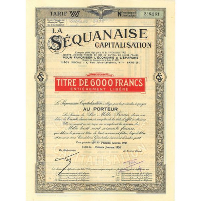 La Séquanaise Capitalisation (6000 F)(1936)