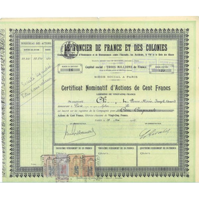 Le Foncier de France et des Colonies