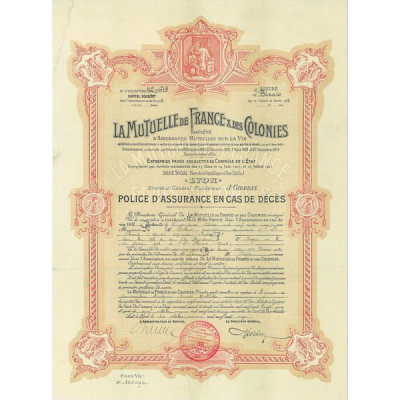 La Mutuelle de France & des Colonies (1500 F)(rouge)