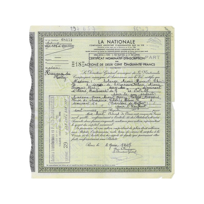 La Nationale (Certif Act 250 F)