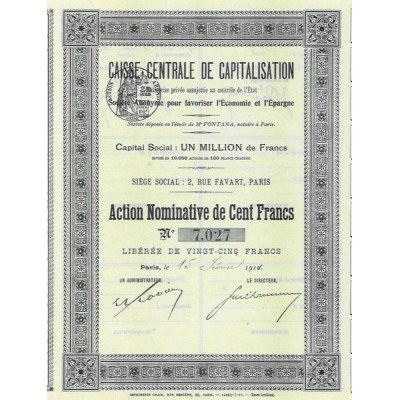 Caisse Centrale de Capitalisation (Act nomin 100 F)