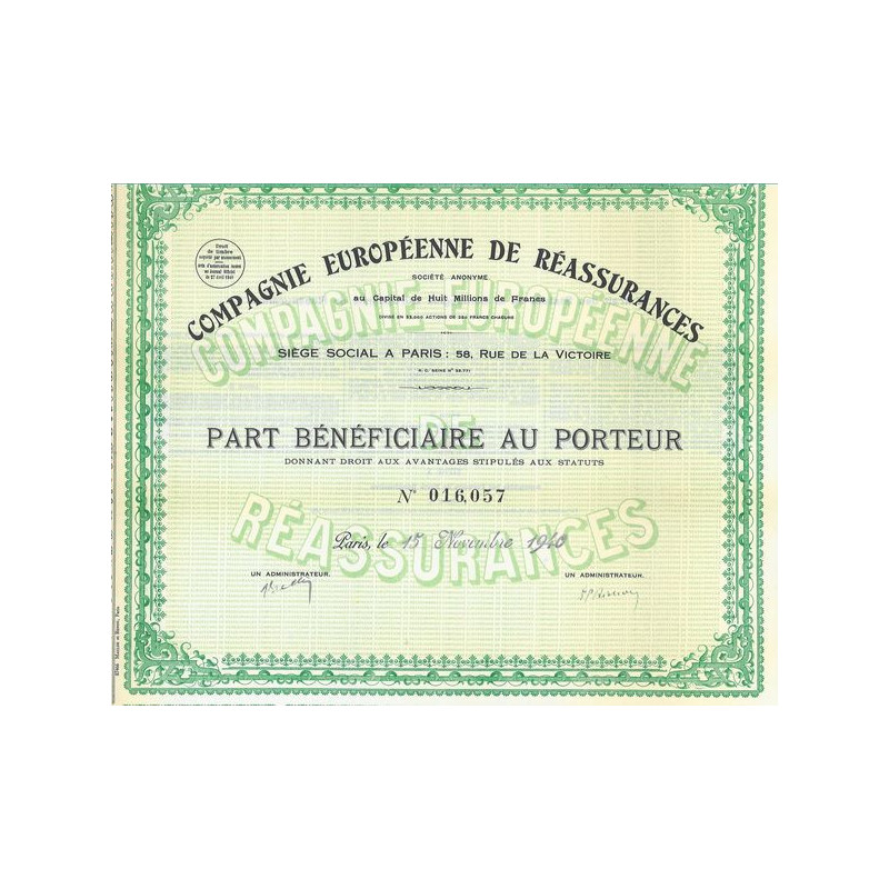 Cie Européenne de Réassurances