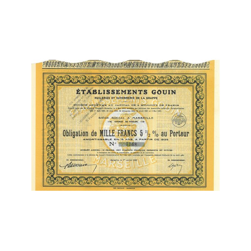 Ets Gouin - Huileries et Savonnerie de la Grappe