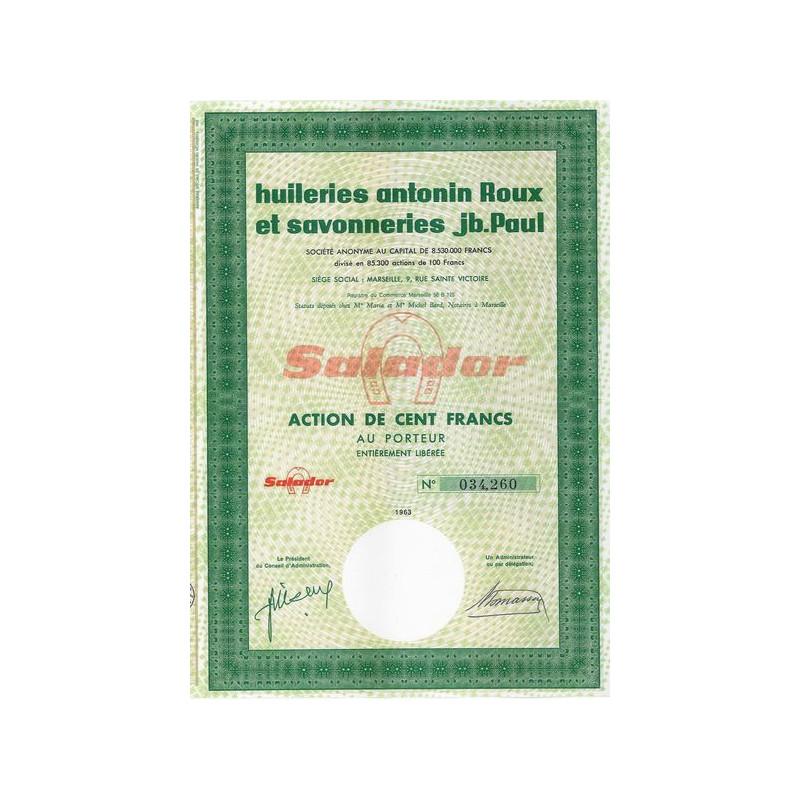 Huileries Antonin Roux et Savonneries JB.Paul