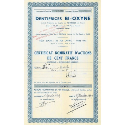 Dentifrices Bi-Oxyne (CN)