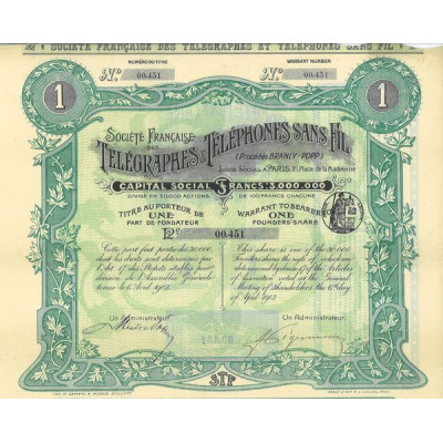 Sté Française des Télégraphes & Téléphones Sans Fil (Procédés Branly-Popp) (PF)