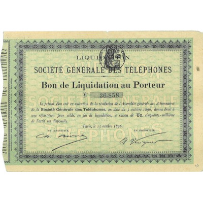 Liquidation de la Sté Gale des Téléphones