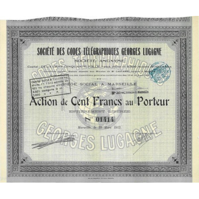 Sté des Codes Télégraphiques Georges Lugagne (Act 100 F)