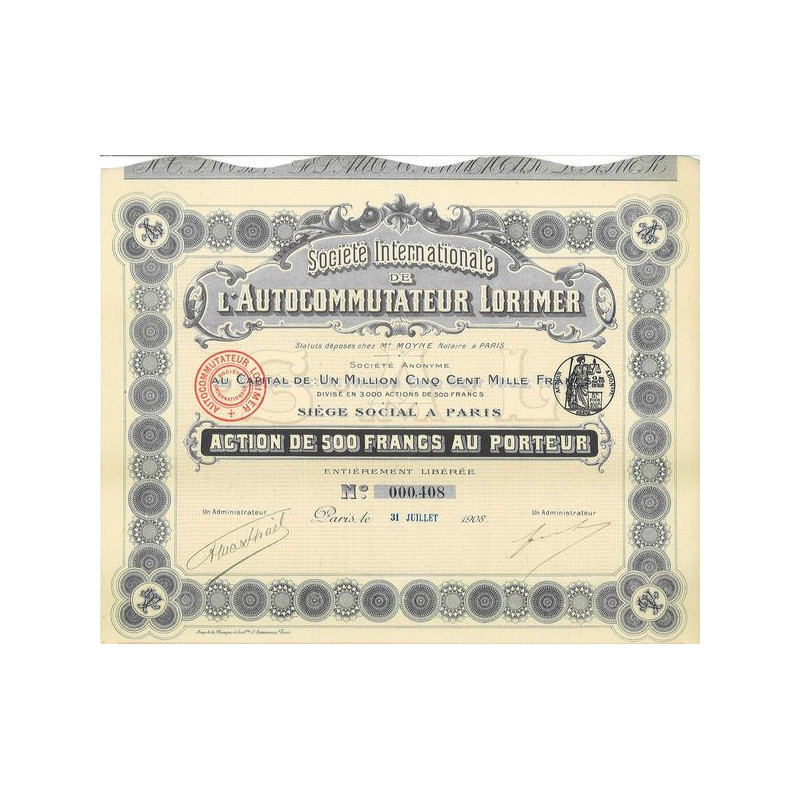 Sté Internationale de l'Autocommutateur Lorimer (Act 500 F)