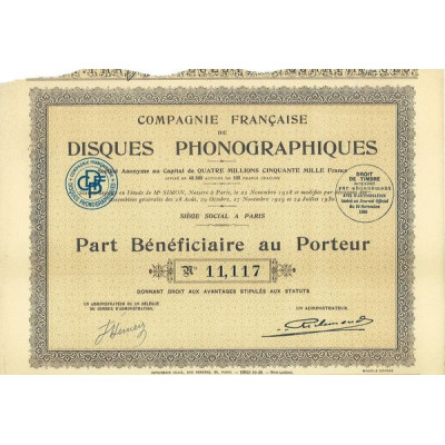 Cie Française de Disques Phonographiques (PB)