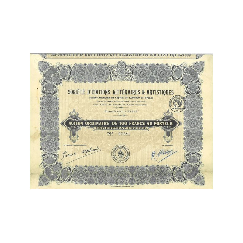 Sté d'Editions Littéraires & Artistiques