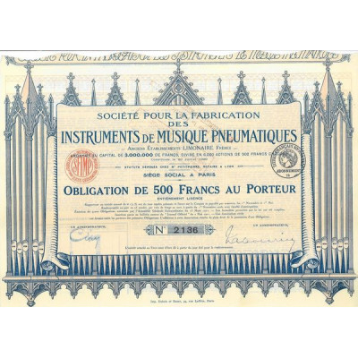 Sté pour la Fabrication des Instruments de Musique Pneumatiques - Anc Ets Limonaire Frères