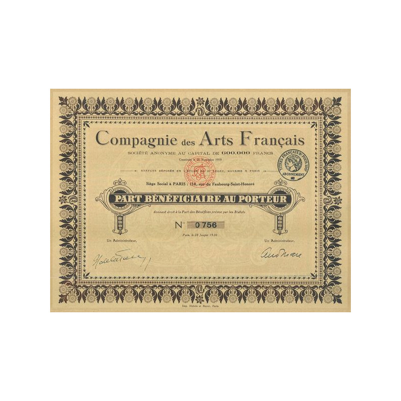 Cie des Arts Français (PB)