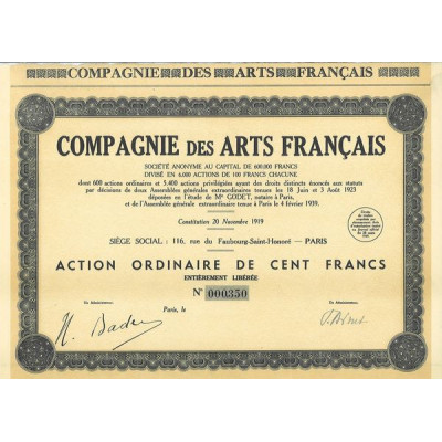 Cie des Arts Français (Act O 100 F)
