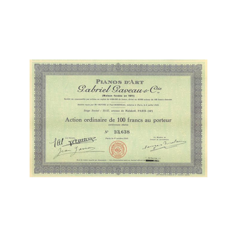 Pianos d'Art Gabriel Gaveau & Cie