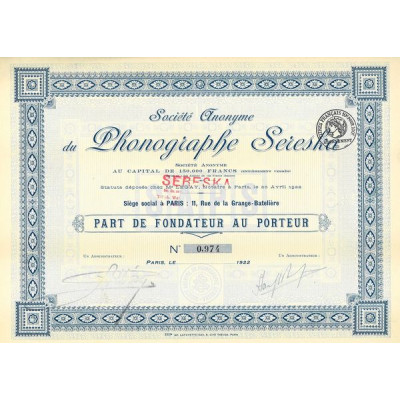 S.A. du Phonographe Sereska (PF)