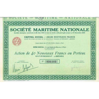 Sté Maritime Nationale (Act 40 NF)