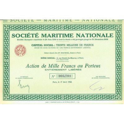 Sté Maritime Nationale (Act 1000 F)