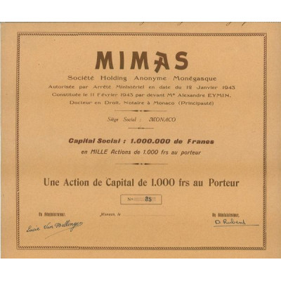 MIMAS Société Holding Anonyme Monégasque