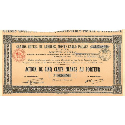 Grands Hôtels de Londres. Monte-Carlo Palace & Alexandra (S.A.H.L.M.A.)