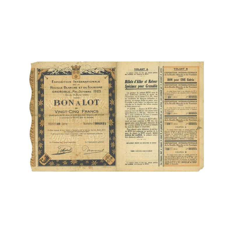 Exposition Internationale de la Houille Blanche et du Tourisme - Grenoble-Mai-Octobre 1925